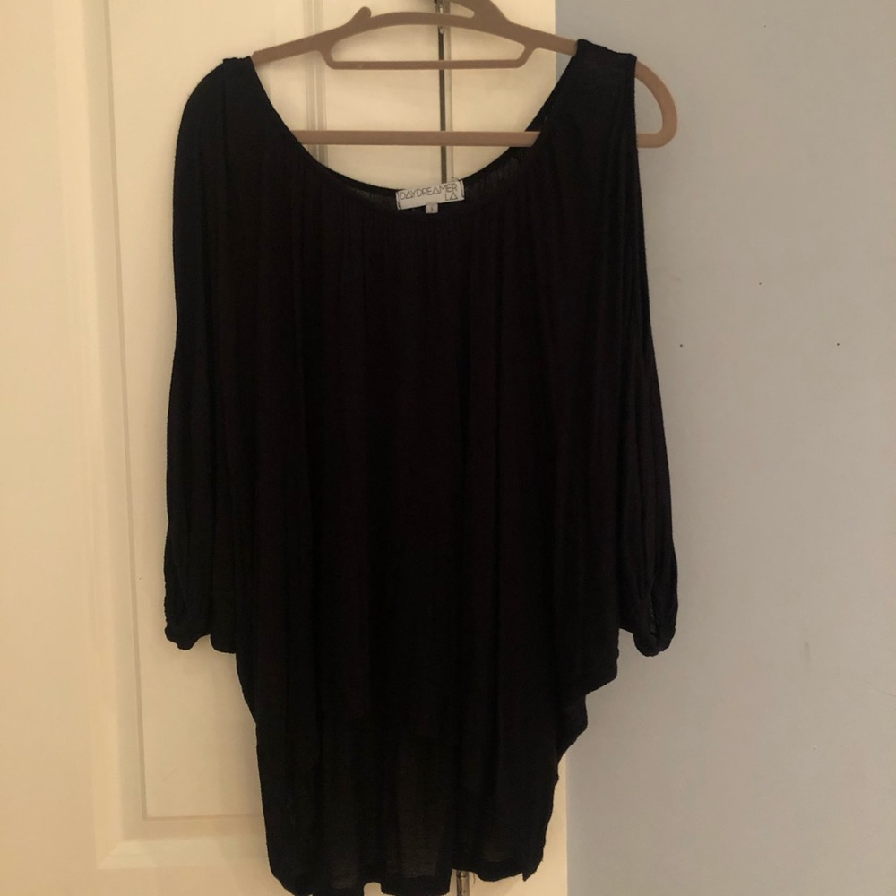 Daydreamer LA Cold Shoulder Black Top